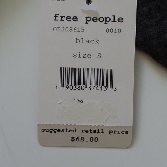 NWT We The Free South Side Thermal Waffle Knit Batwing Sleeve Black Gray Size S - Picture 9 of 10